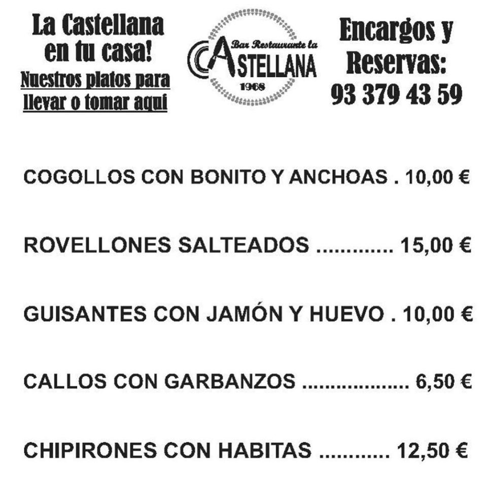 Nuestras sugerencias del día lacastellana #tapas#elprat