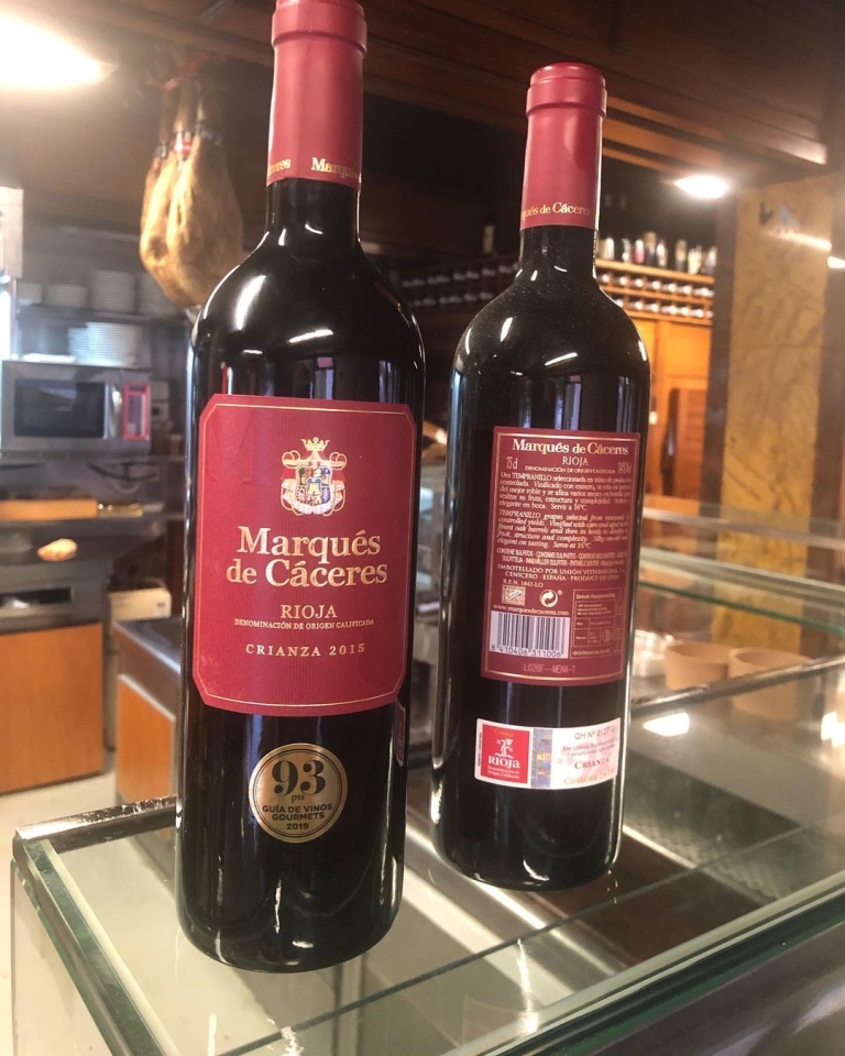 Nuestro vino del día Marques de Cáceres Crianza 2015 Tempranillo 8,00€