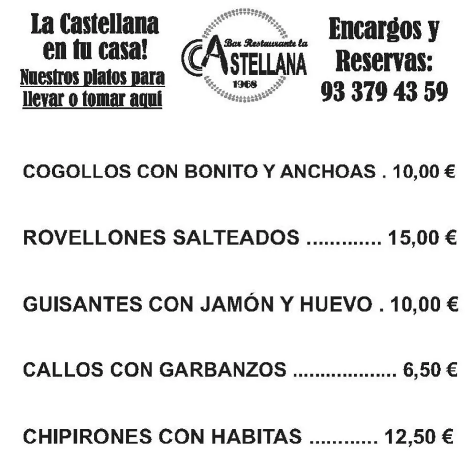 Nuestras sugerencias del día lacastellana #tapas#elprat